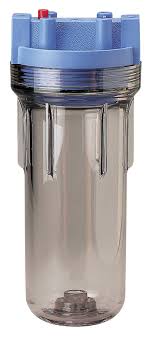 Pentair 10" Clear Blue Filter Housing 3/4" Port With Pressure Relief Mounting Cap