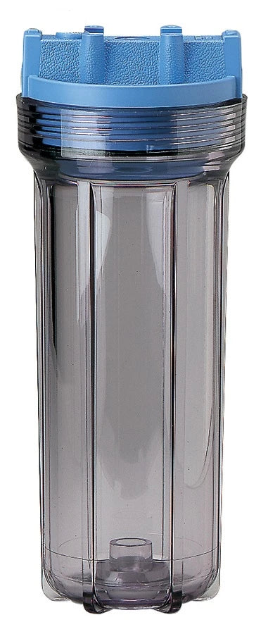 Pentair 10" Slim Line Housing 1/2" Port Clear Blue Without Pressure Relief