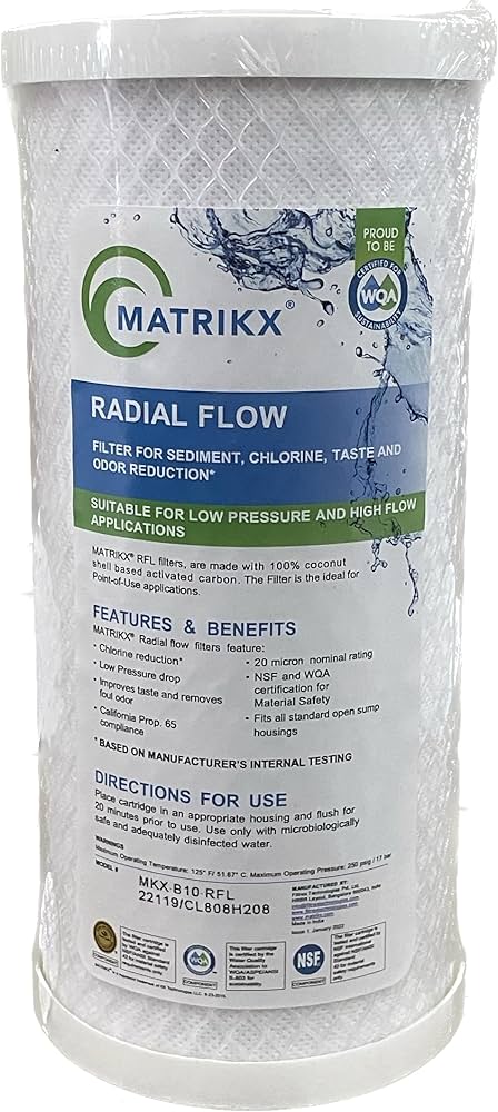 KX Matrikx 10" Big Blue Carbon Block Filter RFL