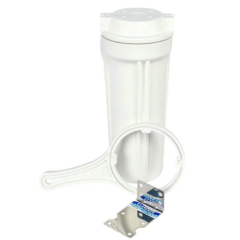 QMP 10" Counter Top Filter Housing White/White Finish 1/4" Port