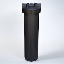 QMP 10" White Black Filter Housing 1/4" Port Black Cap