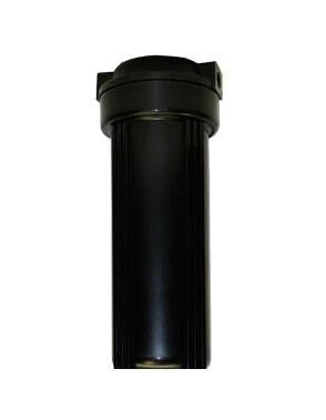 QMP 10" Long Rib Chrome Black Filter Housing 1/4" Port
