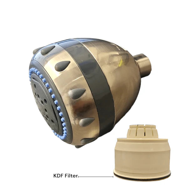 H2O International 5 Spray Shower Filter with KDF - Satin Nickel